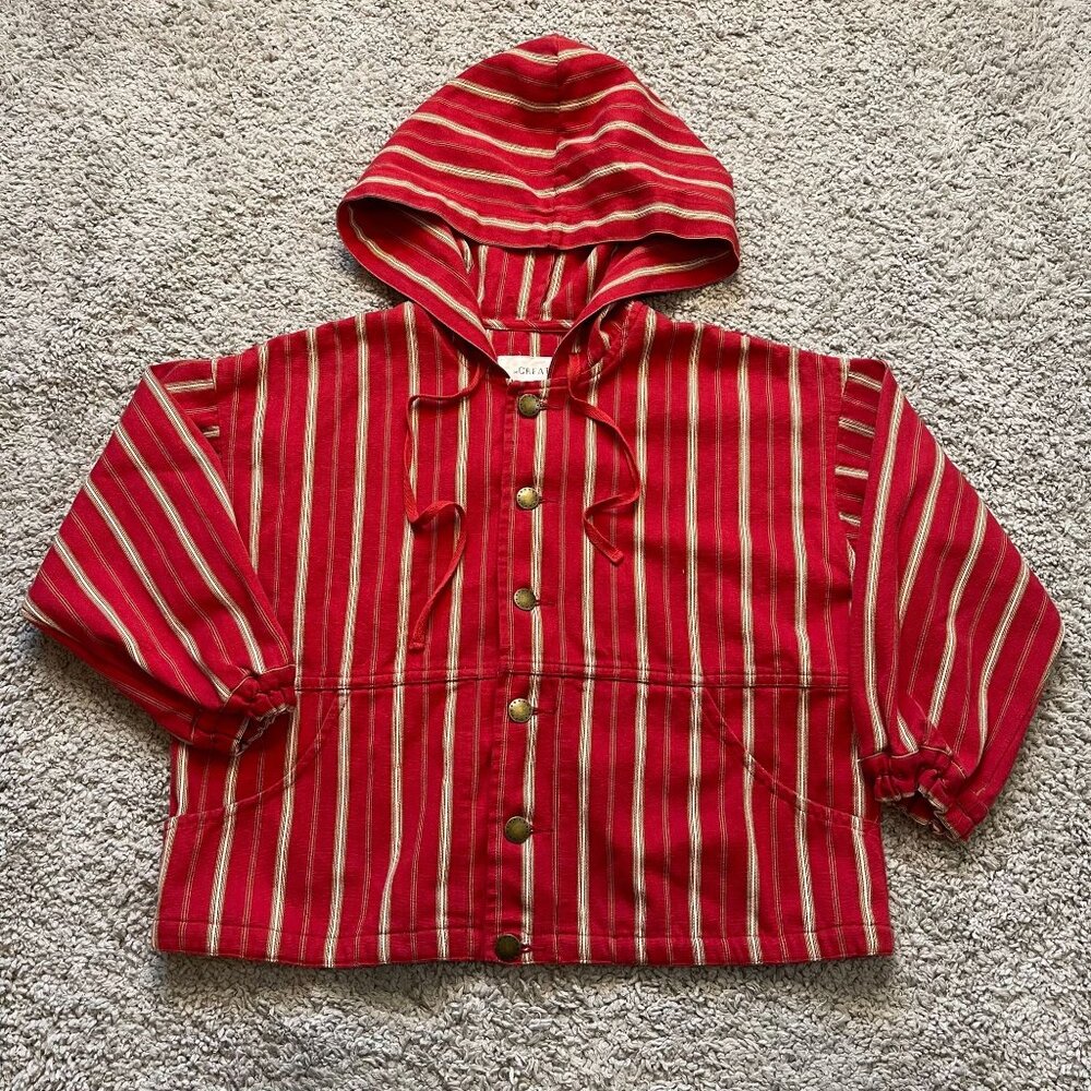 the GREAT. Waterfront Striped Red Jacket Bomber Size 1 $420